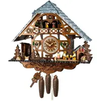 Engstler - 38917/8 MT - Kuckucksuhr - 1-Tag-Kettenzugwerk - Nussbaum