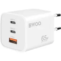 BWOO CDA147PD Wandladegerät 65W 2x USB-C Anschluss + USB-A weiß
