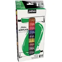 Pebeo Acrylfarbe - - Studio Acrylics - 12 x 12 ml - Mehrfarbig - Satinierte Matte