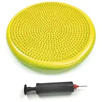 Semoic Gelbe PVC-Yoga-Balancematte, Aufblasbares Massagekissen, Sport-Fitness-Balancetrainer