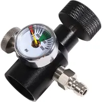 TAUOH CO2-Tank-Zylinder-Adapter-Anschluss-Kit, TR21-4-Gewinde-Soda-Nachfüllung mit 3000Psi-Manometer, schwarz