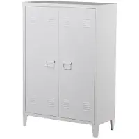 Helloshop26 Büroschrank - Metall - 2 Türen - 110 x 75 cm - Weiß - Moderner Aufbewahrungsschrank