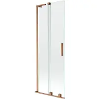 Mexen Velar L Badewannen-Faltwand, 2-flügelig, verschiebbar 75 x 150 cm, transparent, gebürstetes Kupfer - 896-075-003-01-65