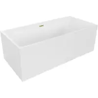 Mexen Nita freistehende Badewanne 170 x 80 cm, weiß, mit gebürstetem Goldüberlauf - 52091708000-55
