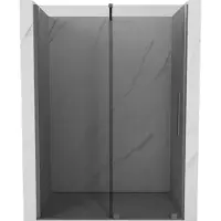 Mexen Velar Schiebetür Duschwand 130 cm, graphit, Gun Metal - 871-130-000-41-95