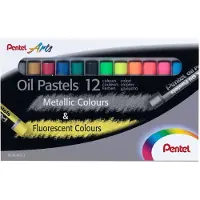 Pentel Fluoreszierende und metallische lpastelle, 12er-Set, verschiedene Farben, PHN-MF12