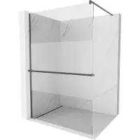 Mexen Kioto+ Walk-In Dusche 70x200cm, Grau, Transparent/Gefrostet