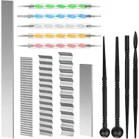 Tlily Polymer-Ton-Werkzeuge, 14-Teiliges Flexibles Polymer-Ton-Gewebeklingen-Set für DIY-Schneiden, Formen, Bildhauerei