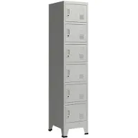 Helloshop26 Büroschrank Aufbewahrungsmöbel für Büro, Werkstatt, Schlafzimmer aus Metallstahl mit 6 Fächern