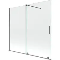 Mexen Velar Duschwand 2-flügelige Schiebetür 170 x 150 cm, transparent, Gun Metal - 896-170-000-01-95