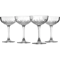 Pasabahce Coup Cocktailglser Set von 4 - exklusive Martini Margarita -Brille - zeitlose Champagner -Coup -Brille - Kristalldesign - 8,6 oz lan