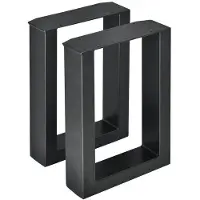 Helloshop26 Set mit 2 Möbelbeinen aus Metall für rechteckige Tische 30 x 43 cm schwarz 03_0003660