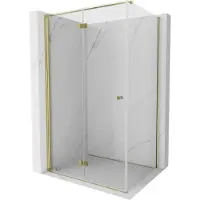 Mexen Mist-F T Duschkabine klappbar links 110 x 80 cm, transparent, gold - 8A6T-110-080-50-00-L