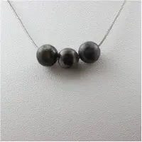 You do it Edelsteine und Mineralien. Halskette mit 3 Labradorit-Perlen 8 mm. Kette aus Edelstahl Halskette für Frauen, Männer. Anpassbare Größe.