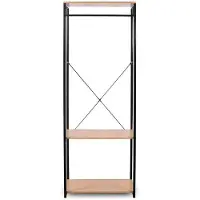 Helloshop26 Metall- und Holzregal für Schuhe in Braunschwarz 19_0000491