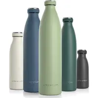 Lars Larsen LARS NYSM Isolierte XL-Wasserflasche aus Edelstahl, 340 ml, 480 ml, 730 ml, 900 ml, 1440 ml | Isolierte Thermoflasche für heiße und kalte Getränk