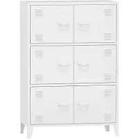 Helloshop26 Büroschrank - Indus - Metallisch - 6 Türen - 3 Regale - 113 x 80 x 40 cm