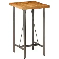 Helloshop26 Hochstehender Tisch für Stehplätze Bar Bistro aus massivem recyceltem Teakholz quadratisch braun 107 cm 0902121