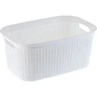 Kadax Wäschekorb Box Container Weiß 27L
