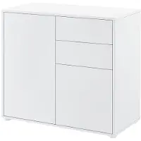 Helloshop26 Kommode mit 2 Schubladen 2 Türen 74 x 79 x 36 cm glänzend weiß 03_0006817