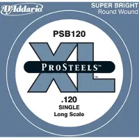 D'Addario PSB120 ProSteels Bassgitarre, Einzelsaite, lange Mensur, .120