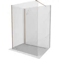 Mexen Kioto Duschwand Walk-in 90 x 75 cm, transparent, gebürstetes Kupfer - 800-090-212-65-00-075