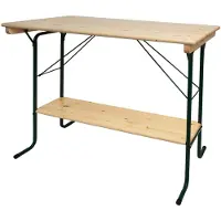 Mendler Stehtisch MCW-L67, Biergartentisch Biertisch Bierzelttisch Campingtisch, klappbar Metall Kiefer Holz 110x125x70cm MVG