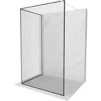 Mexen Kioto Duschwand Walk-in 130 x 110 cm, schwarzes Muster, weiß - 800-130-212-20-70-110