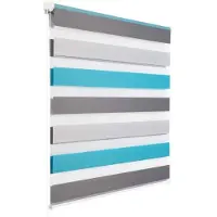 Helloshop26 Lichtdurchlässiger Zebra-Rollo Tag und Nacht Doppelrollo 80x150cm weiß grau turquoise 19_0000860