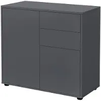 Helloshop26 Kommode mit 2 Schubladen 2 Türen paarl 74 x 79 x 36 cm dunkelgrau