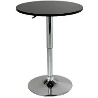 Helloshop26 Höhenverstellbarer Stehtisch aus MDF und verchromtem Stahl, schwarz 19_0000376