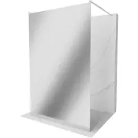 Mexen Kioto freistehende Duschwand 100 x 200 cm, 8 mm Spiegel, gebürstetes Nickel - 800-100-002-97-50