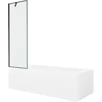 Mexen Vega Rechteckwanne 180 x 80 cm mit Verkleidung und 1-flügeliger Trennwand 60 cm, schwarzes Muster - 550118080X9506007070
