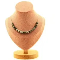 Bijoux Edelsteine und Mineralien. Halskette mit 15 Pyrit-Perlen aus Spanien, 8 mm. Edelstahlkette. Halskette für Frauen, Männer. Personalisierbare Größe.