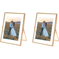 Exogio 4X6-Bilderrahmen-Set mit 2 StüCk, Für Mehrere FotogrößEn (4X6, 3X5, 2X3), Schwebender Bilderrahmen Aus Metallglas
