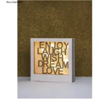 Rayher Hobby Materialen Wanddekoration - Schriftzug. - Genießen, Lachen, Wünschen... - FSC 100% - 18,7x18cm - Unisex