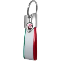 Fiat Schlüsselanhänger, Carbon Tricolore mit Logo Red