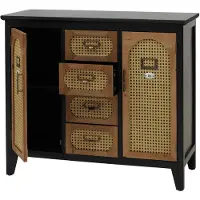 MCW Apothekerkommode -O63, Sideboard Schrank Staufächer Schubladen, Vintage Rattanoptik 80x91x40cm