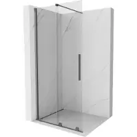 Mexen Velar Duschwand zum Schieben Walk-in 80 x 200 cm, transparent 8 mm, gun metal - 871-080-000-03-95