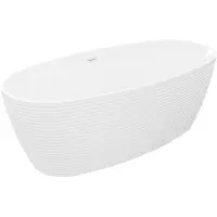 Mexen Lira freistehende Badewanne Muster 170 x 80 cm, weiß, Überlauf weiß - 52831708000-20
