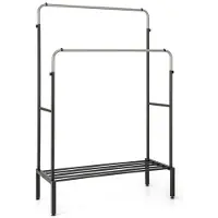Helloshop26 Kleiderständer - - Verstellbar 108x50x120/125 cm - Doppelstange - Schuhregal - Metall