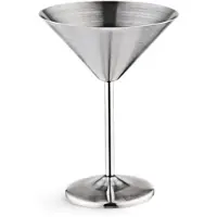 TAUOH Edelstahl Cocktail Glas Hohe Basis Wein Unzerbrechlich Metall Bar Champagner Silber