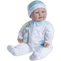 JC Toys Kaukasische 20 Zoll große Babypuppe mit weichem Körper | - La Baby | Waschbar | Abnehmbares blaues Outfit mit Mütze und Schnuller | Für K