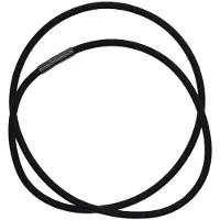 MaxPower (Schwarz - 45 cm) 3 mm schwarzes Gummi-Halsketten-Seil-Chaim mit Kupferverschluss, Schmuckzubehör, 45