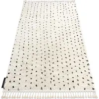 Rugsx Teppich BERBER SYLA B752 Punkte sahne Franse berber marokkanisch shaggy 140x190 cm