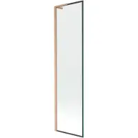 Mexen Next L Badewannenfaltwand 1-flügelig 50 x 150 cm, schwarzes Muster, gebürstetes Kupfer - 895-050-000-03-70-65