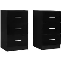 Helloshop26 Aktenordner - - Set von 2 - 3 Schubladen - Metall &amp; Ingenieurholz - Schwarz 37,1x34,2x66,5 cm