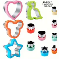 MaxPower 12-tlg. Sandwichformen-Set - Edelstahl Kinder Toast- und Keksformen, d