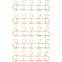 Tlily 5X Rattan Wandhaken Kleidung Hut Hängehaken Häkeltuchhalter Organizer Kleiderbügel Dekor für Wohnkultur