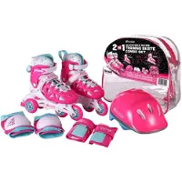 Chicago Skates Inline-Trainings-Skate-Kombi-Set f?r M?dchen, Rosa/Lila, Mittel, Gr??en 1?4